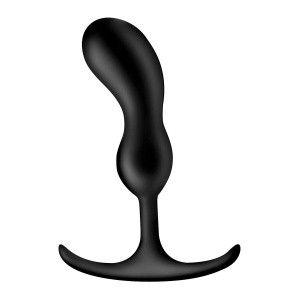 Черный массажер простаты с утяжелителями Premium Silicone Weighted Prostate Plug Medium - 16,3 см.